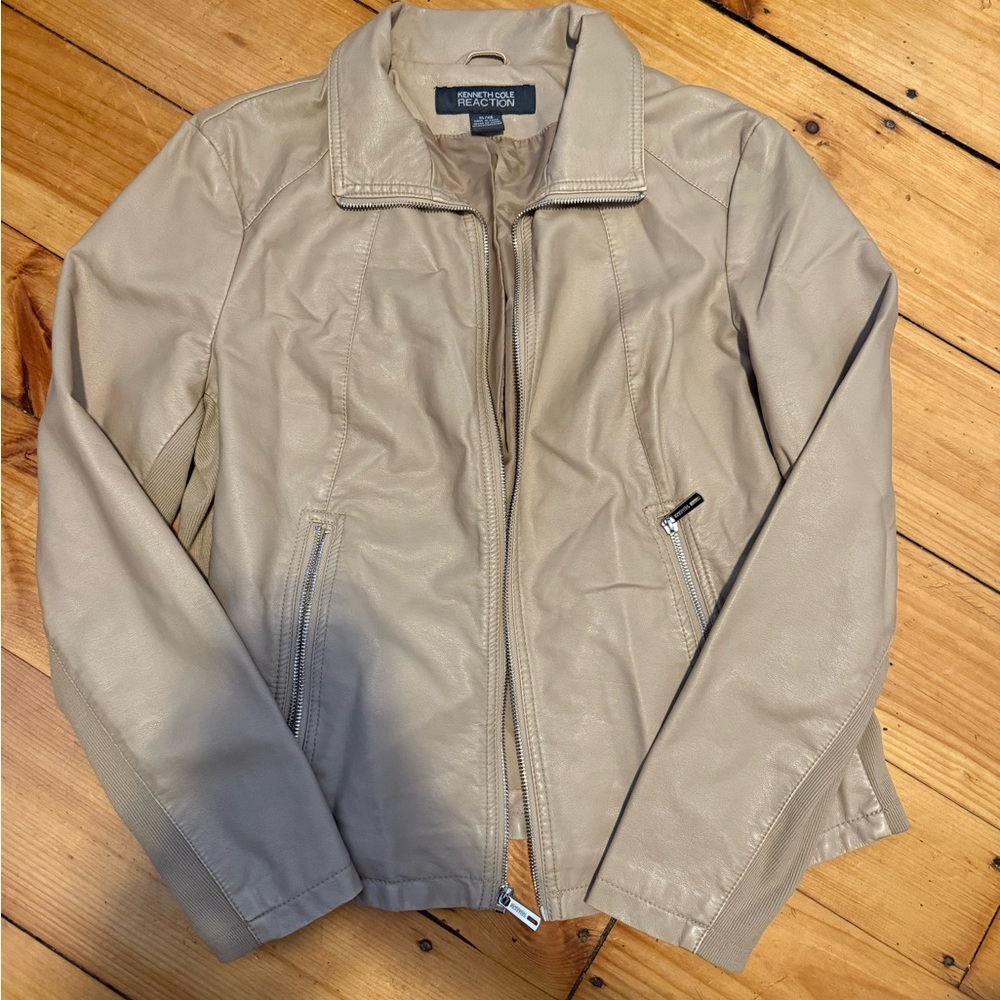Kenneth Cole Reaction Tan Leather Jacket